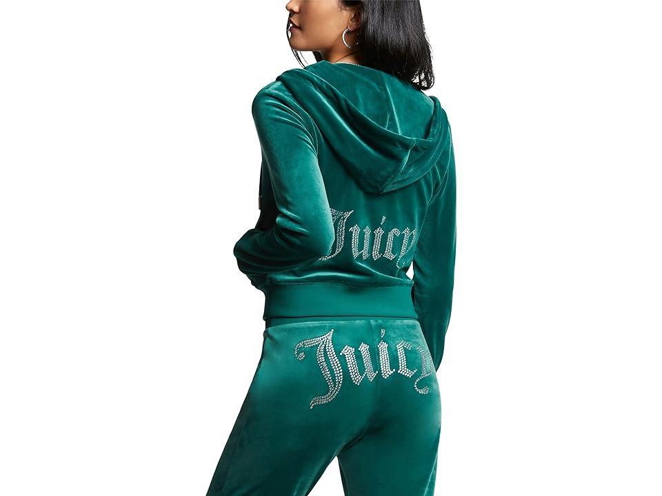 Womens Juicy Couture OG Big Bling Velour Zip-Up Hoodie Product Image