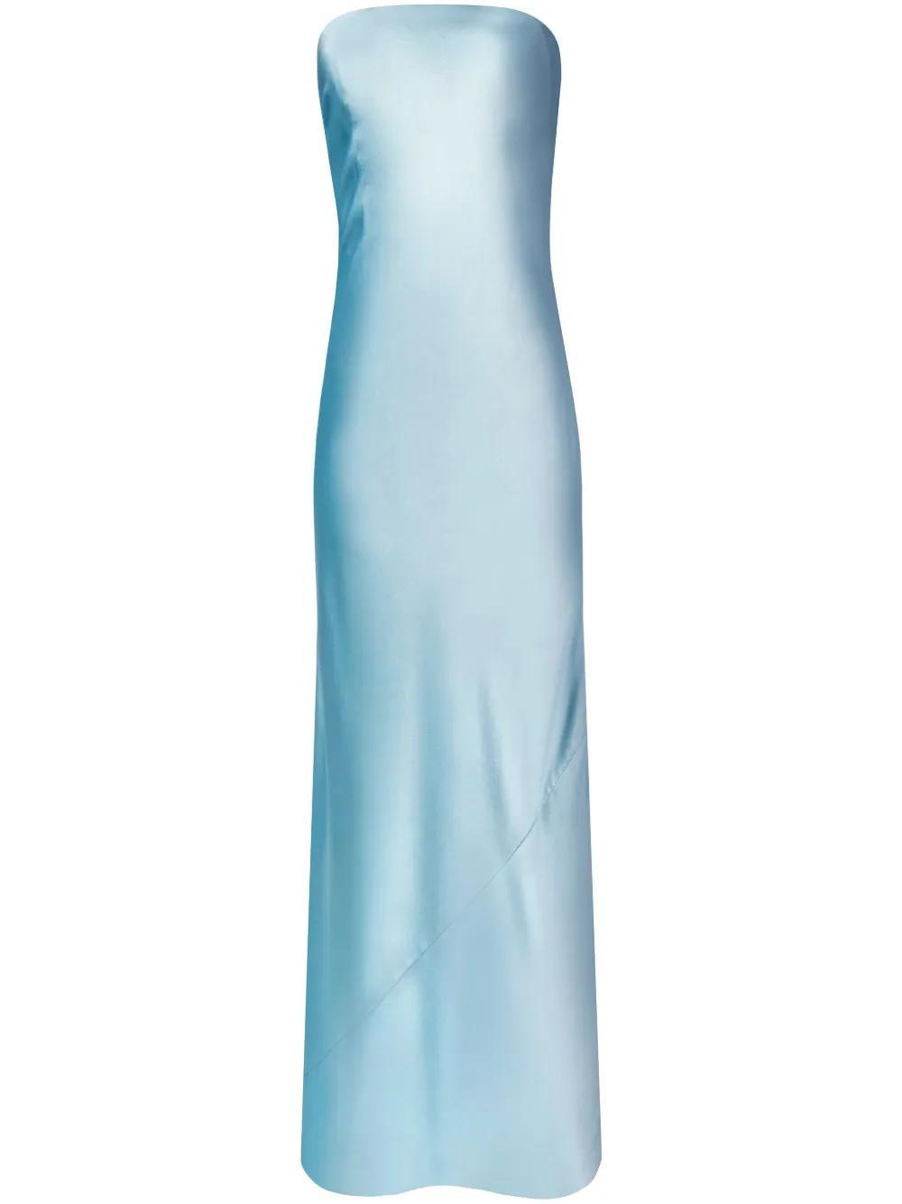 ALEJANDRA ALONSO ROJAS Silk Dress In Blue Product Image