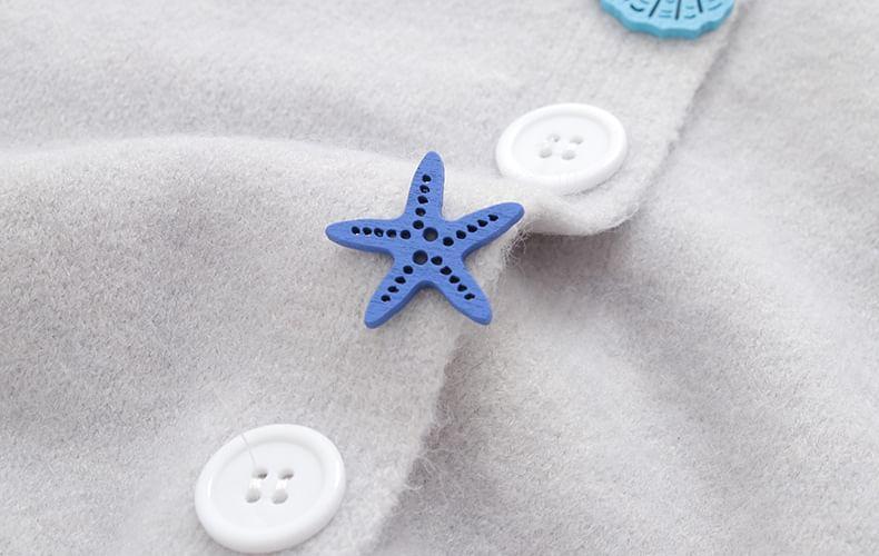 Scallop Trim Collar Button-Up Cardigan Product Image