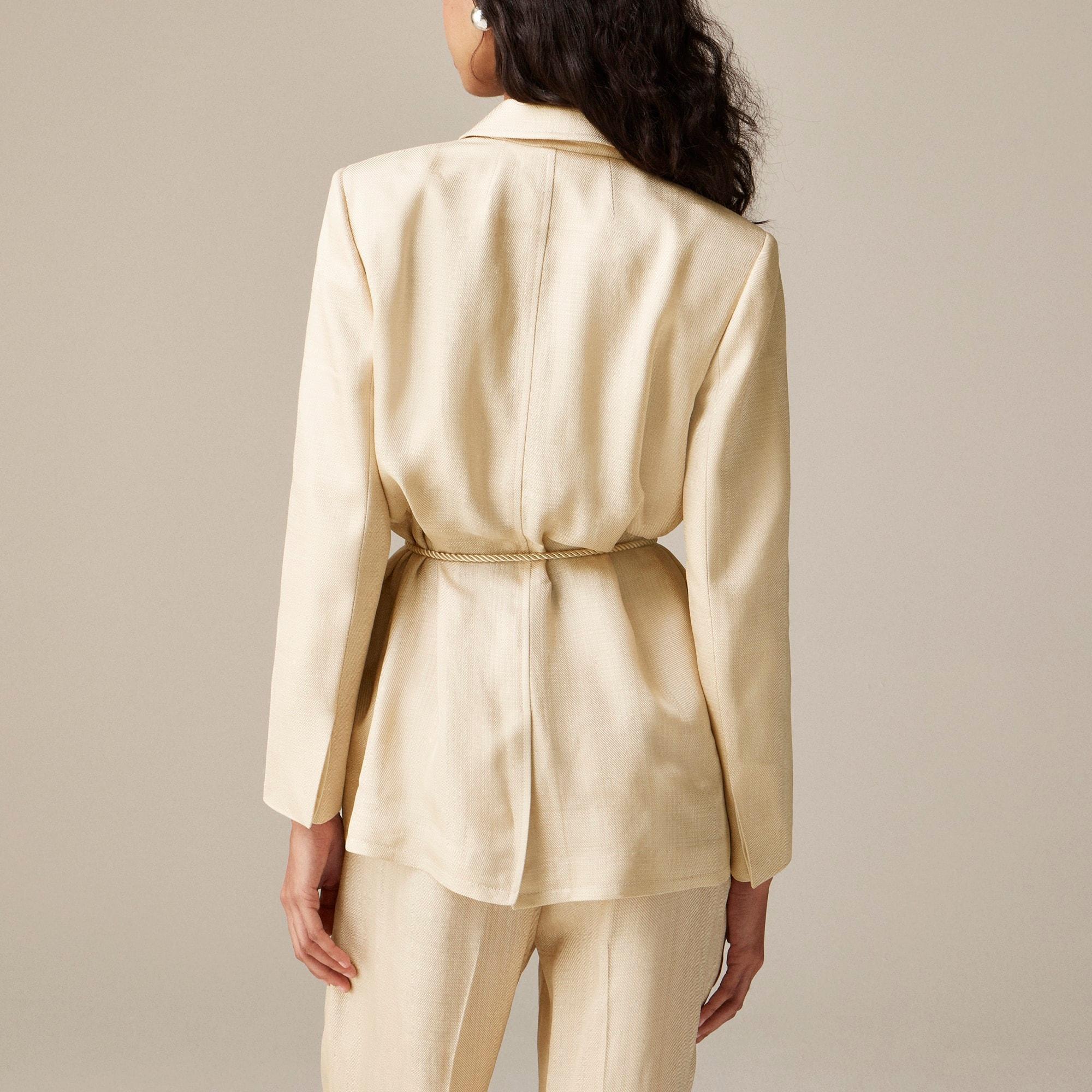 Rope-tie blazer in glossy twill Product Image