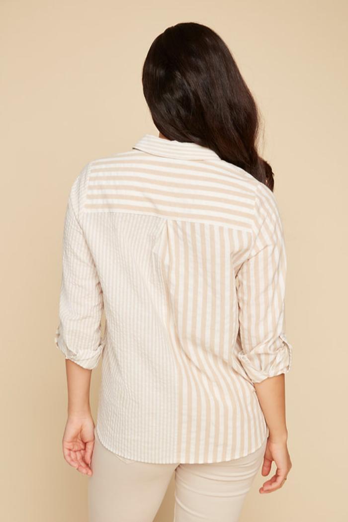 Natural Fiber Blend Stripe Shirt Product Image