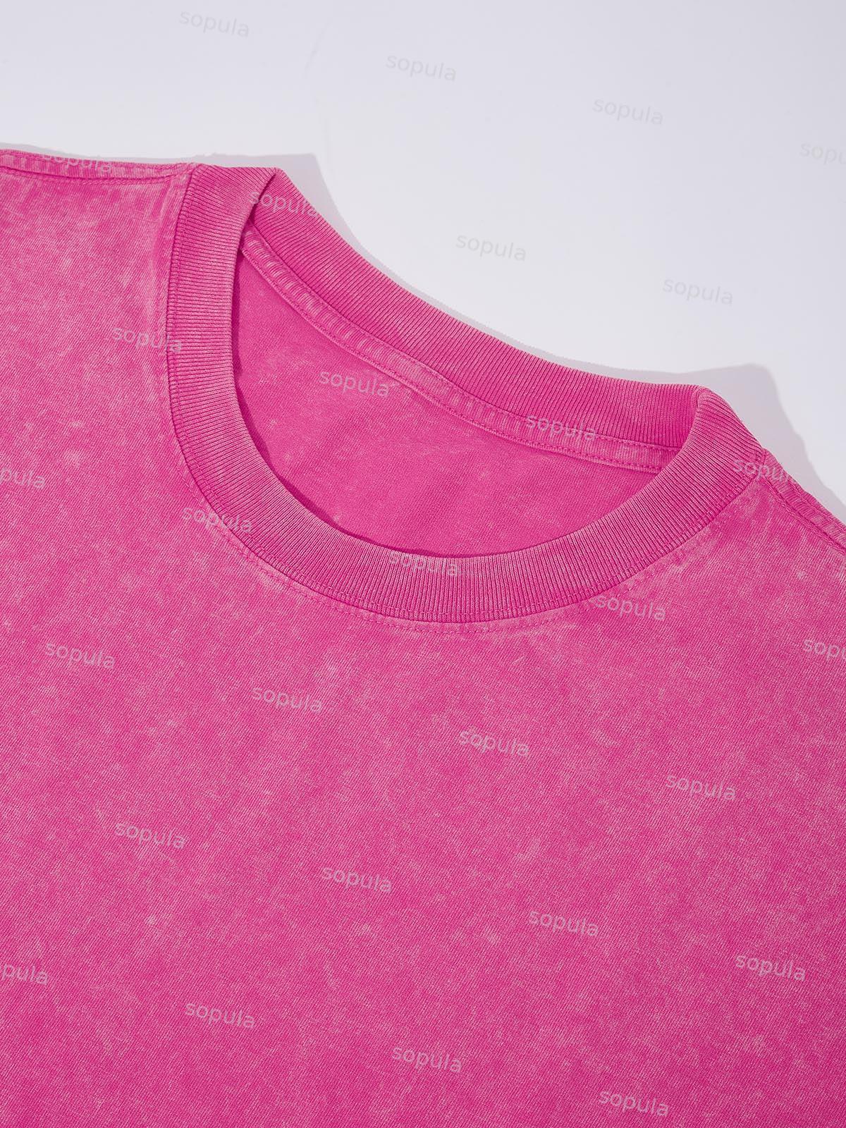 Skull Faith Over Fear Print Acid Wash T-shirt Product Image