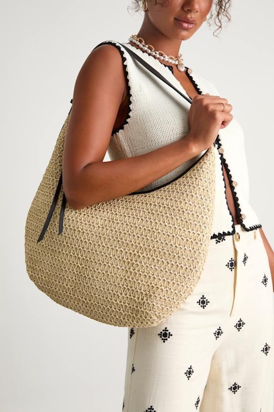 Deyna Natural Woven Raffia Shoulder Bag Product Image