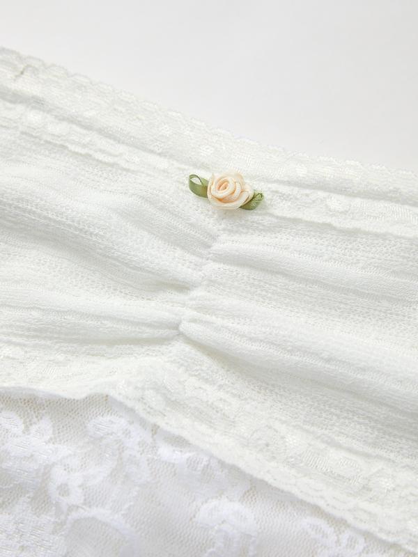 Lace Stitching Bandeau Top Product Image