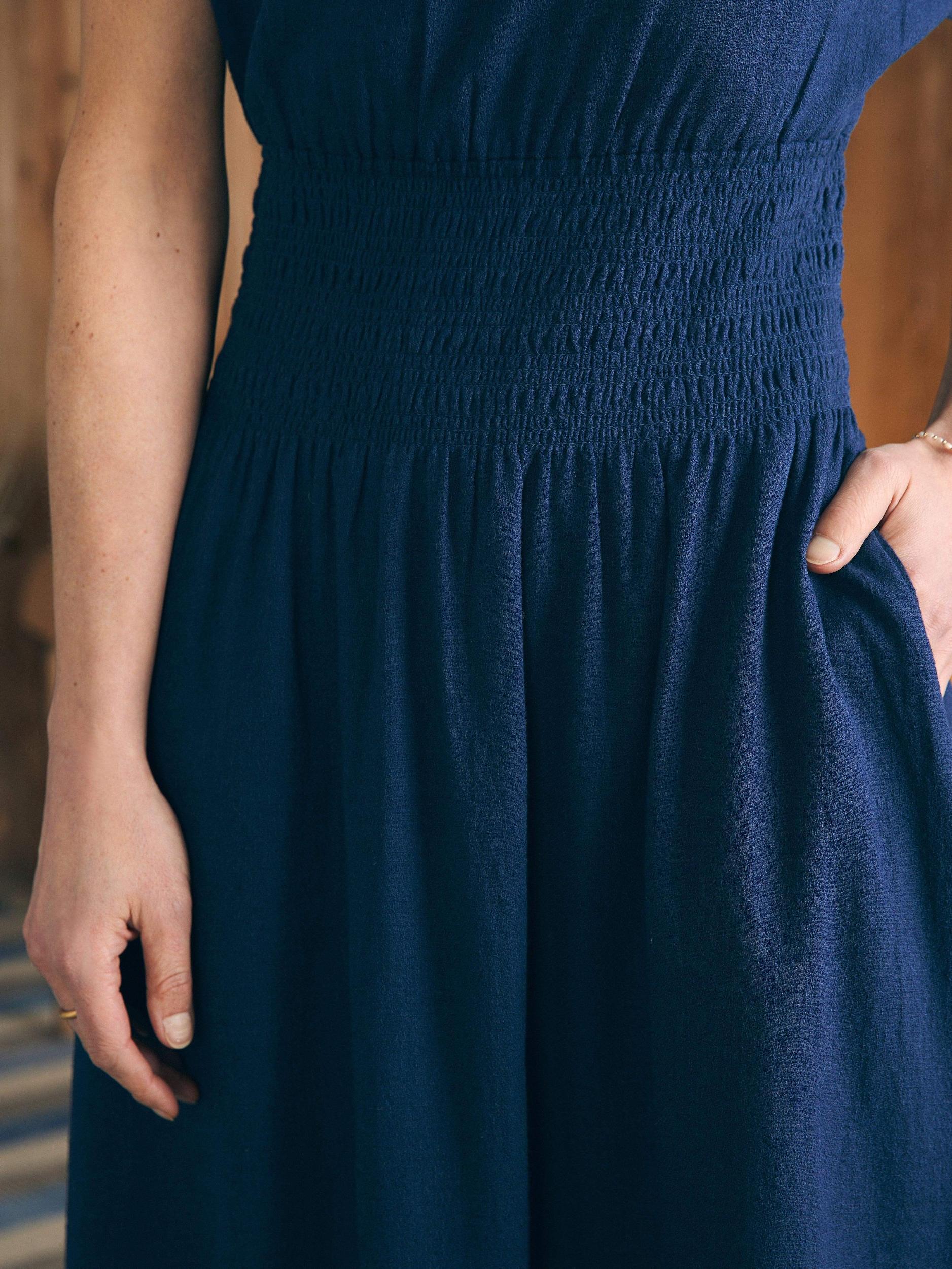 Coast To Coast Midi Dress - Navy Female Product Image