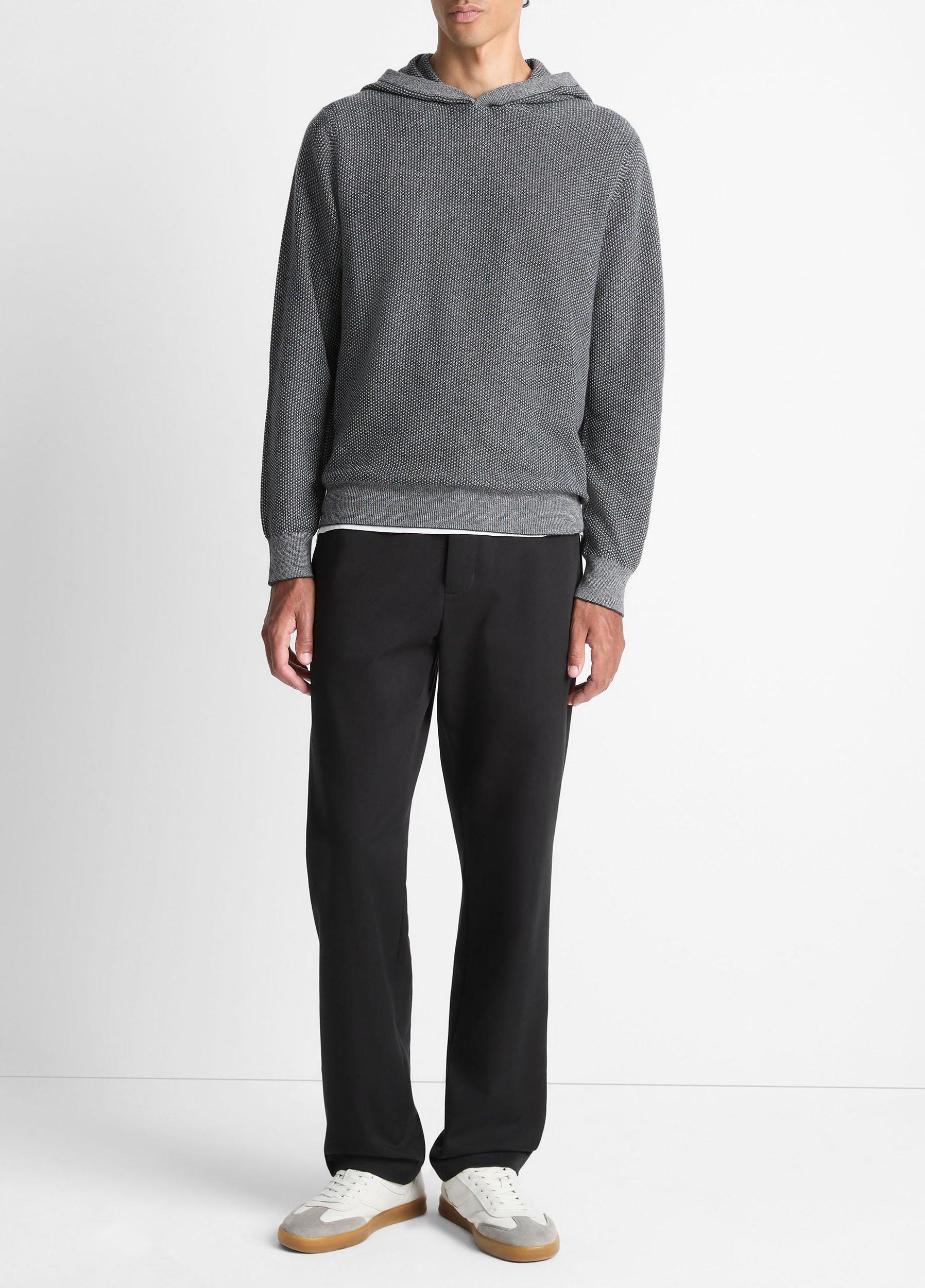 Geo-Jacquard Wool-Blend Sweater Hoodie Product Image
