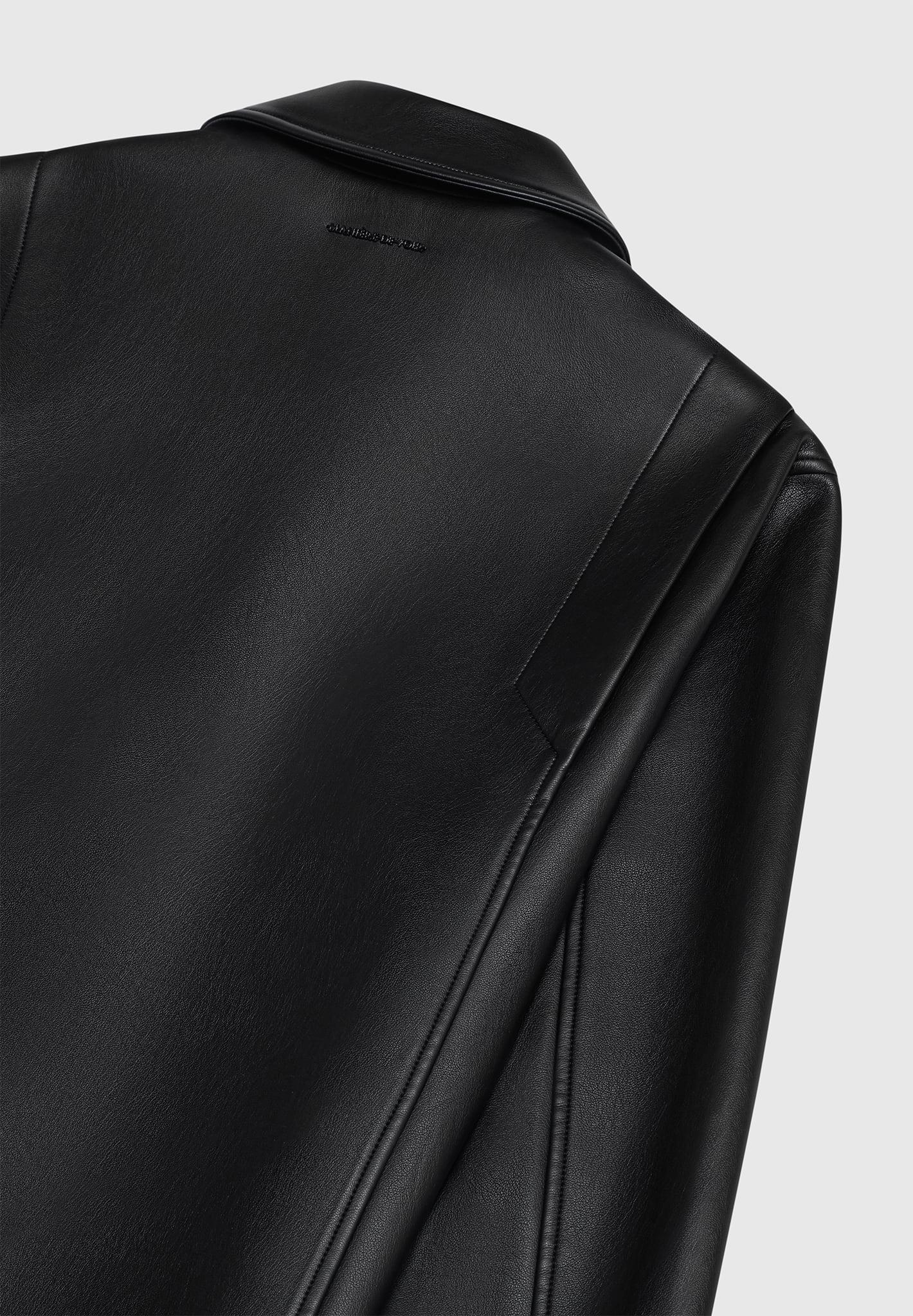 Leather Minimal Boxy Jacket - Black Male Product Image