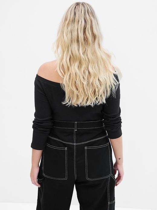 Off-Shoulder Rib Bodysuit Product Image