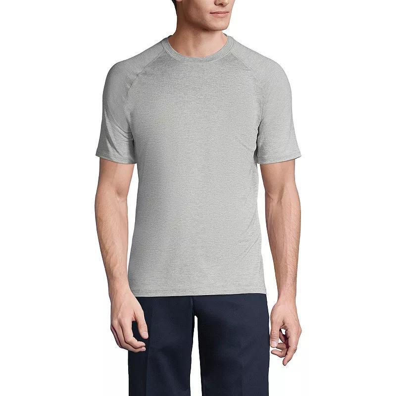 Men's Lands' End School Uniform Short Sleeve Active Tee, Size: Large, Gray Grey Product Image