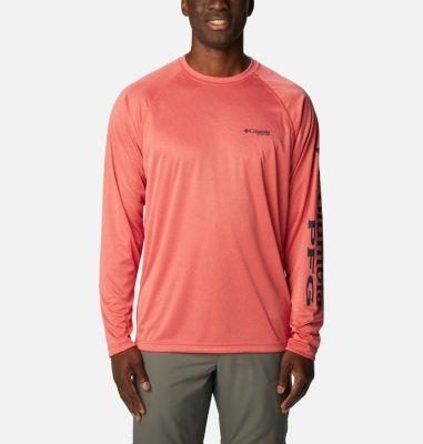 Men's Columbia PFG UPF 50 Terminal Tackle™ Heather Long Sleeve Shirt, Size: XL, Grey Heather Product Image