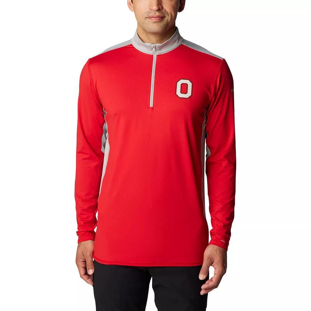 Men's Columbia Scarlet Ohio State Buckeyes Tech Trail™ Omni-Shade Quarter-Zip Top, Size: XL, Red Product Image