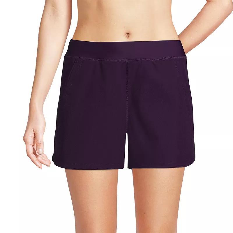 Women's Lands' End 3" Quick Dry Swim Shorts With Panty, Size: 4, Black Product Image