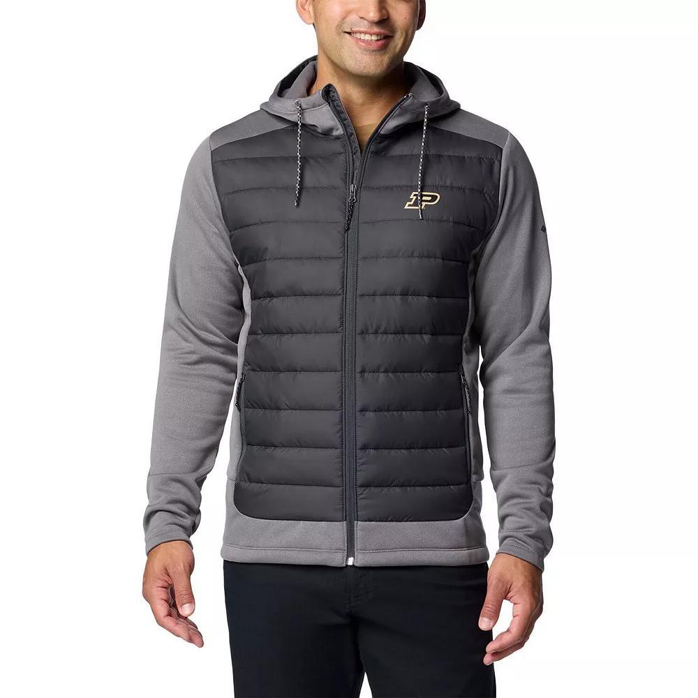 Men's Columbia  Charcoal/Gray Purdue Boilermakers Out-Shield Hybrid Full-Zip Hoodie Jacket, Size: 2XL Product Image