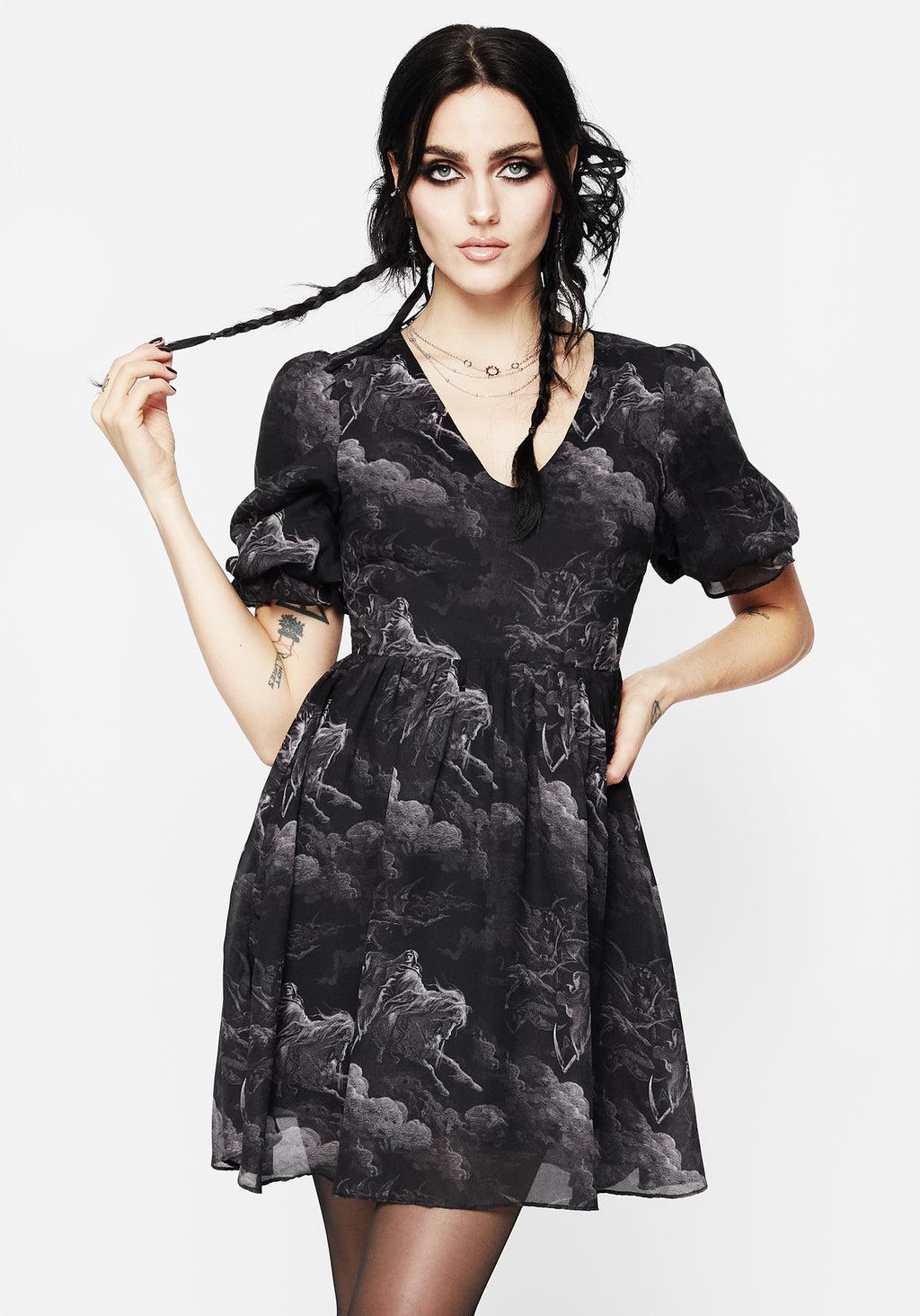 Revelation Chiffon Puff Sleeve Mini Dress Product Image