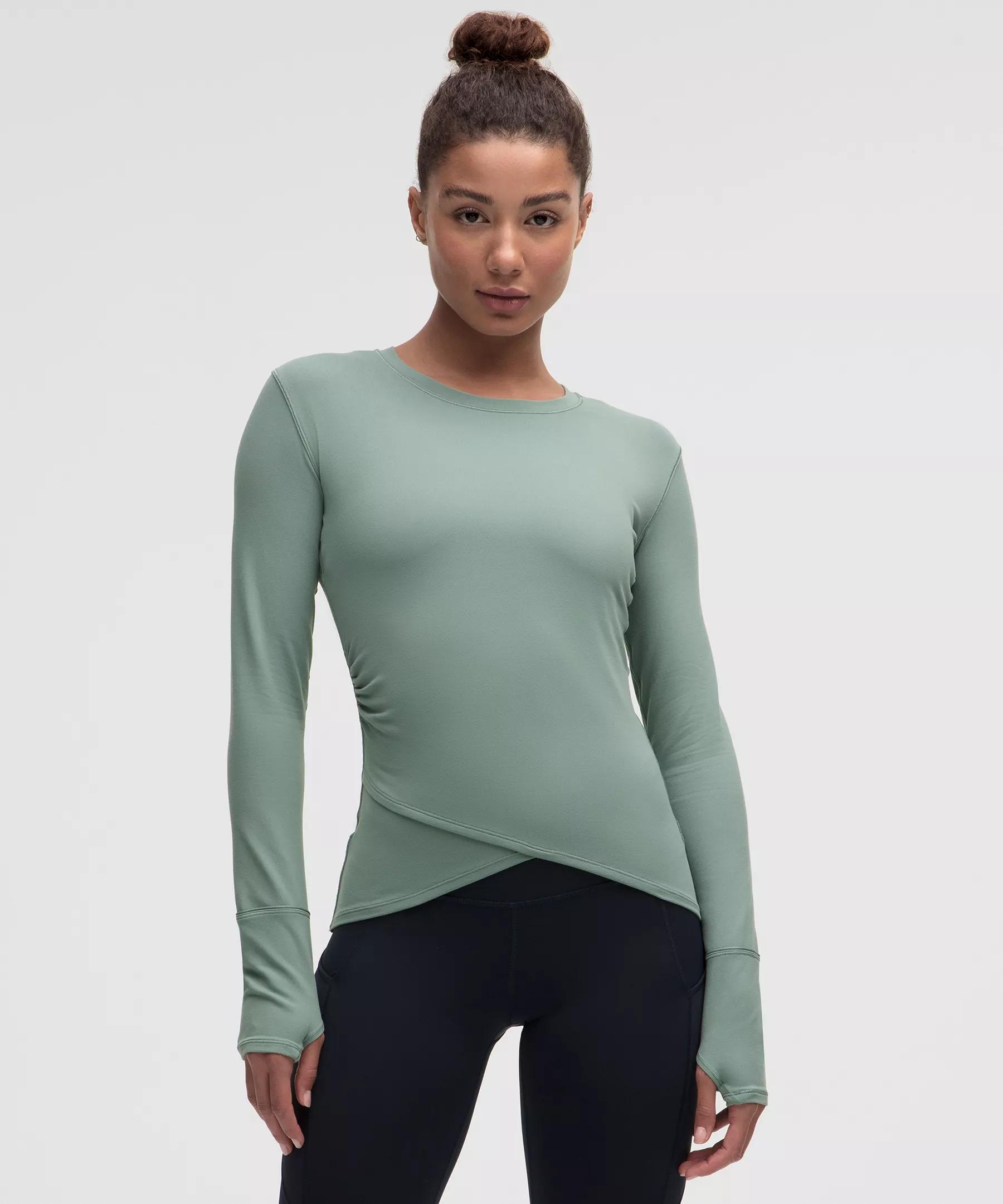 Rulu Gathered-Waist Long-Sleeve Running Top Product Image