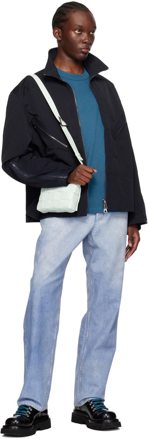 BOTTEGA VENETA Blue Small Cassette Messenger Bag In 1814-glacier-silver Product Image