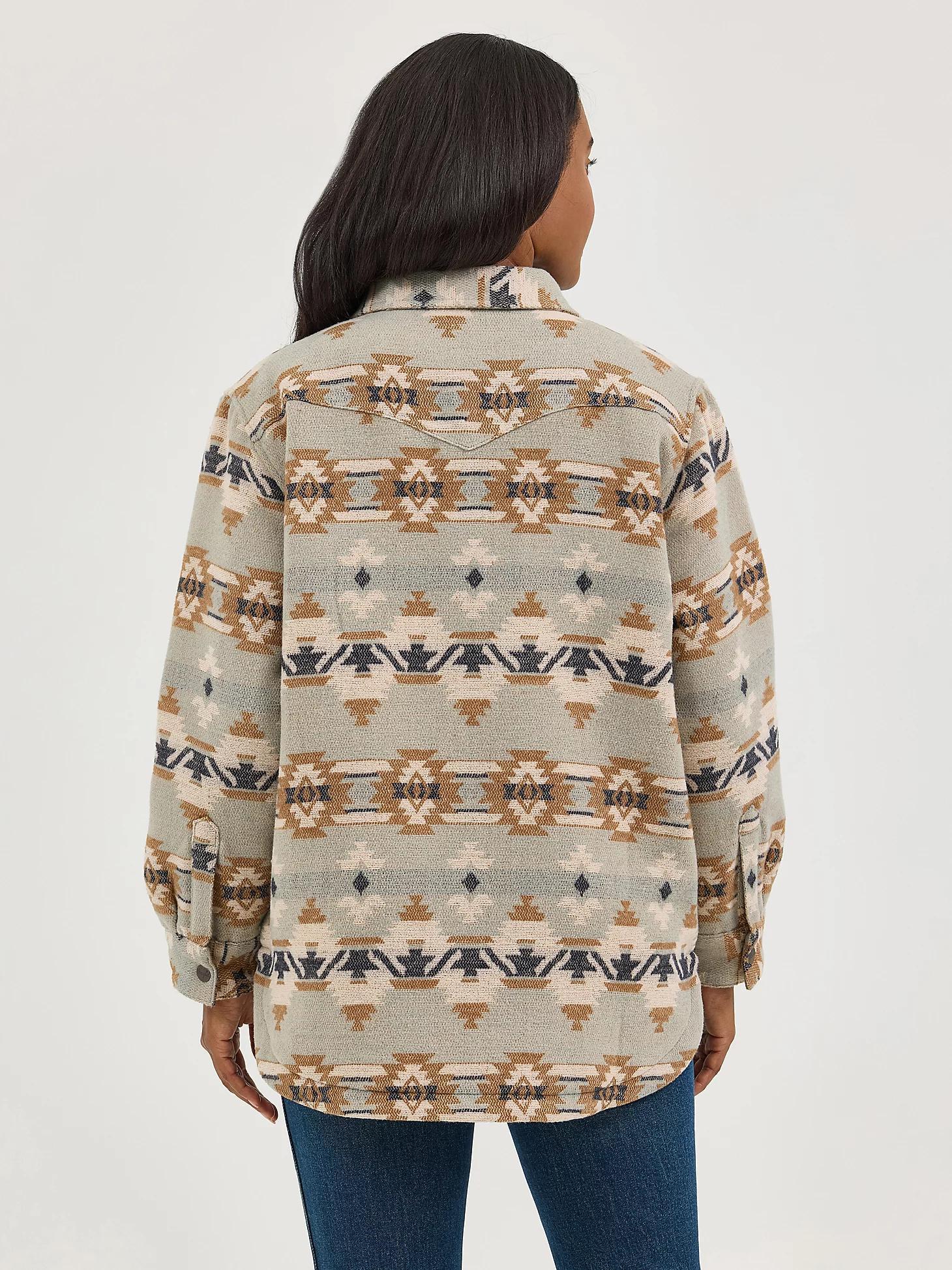 Women's Wrangler Quilt Lined Jacquard Shacket | Women's JACKETS & OUTERWEAR | Wrangler® Product Image