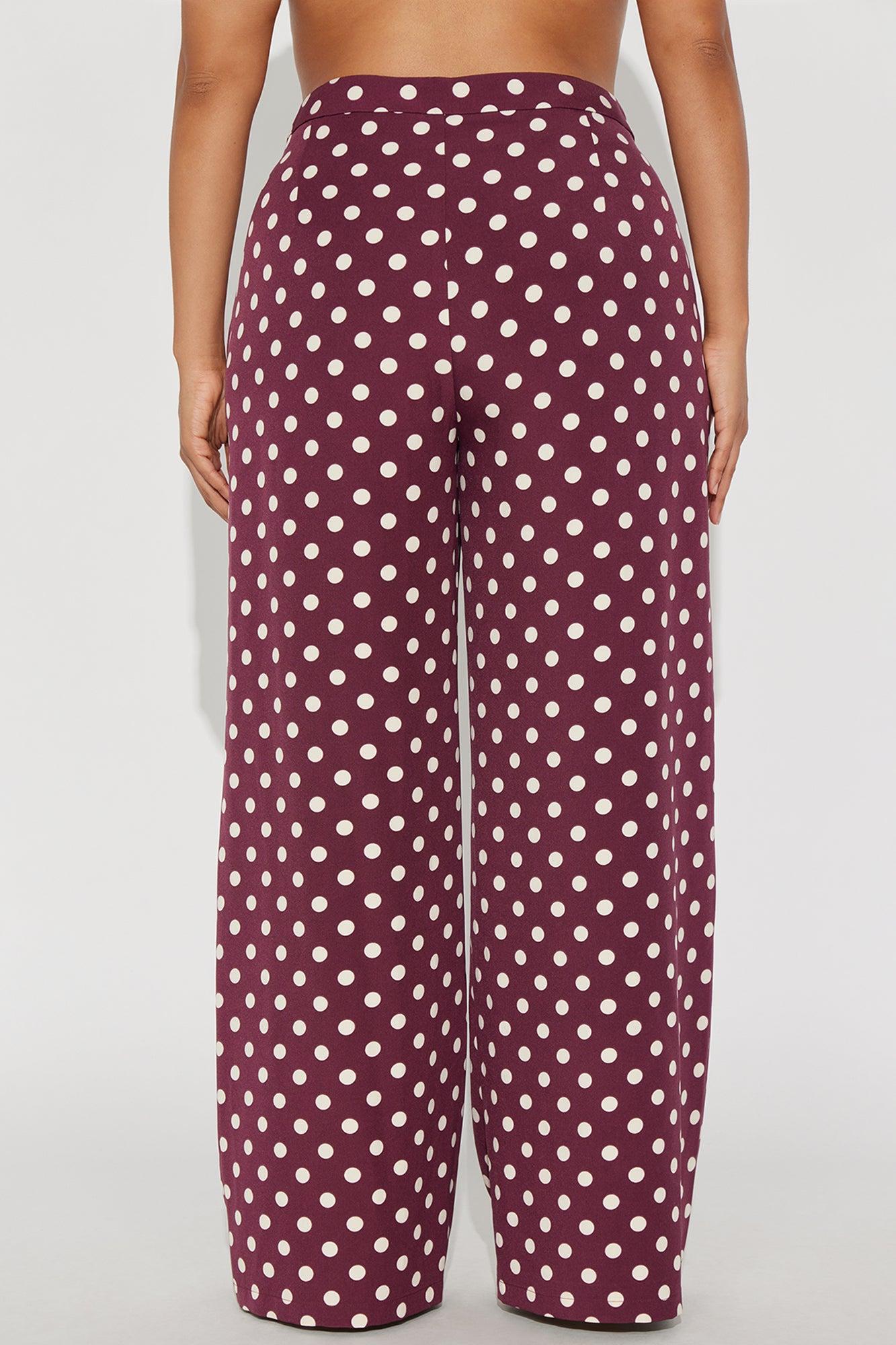 Lucelia Polka Dot Trouser Pant - Burgundy/combo Product Image