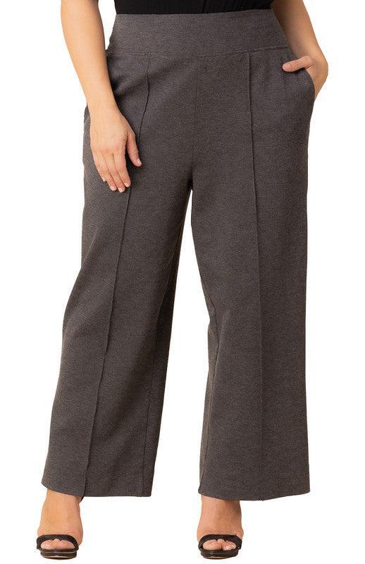 Polished Ponte Wide Leg Pants - Plus Product Image