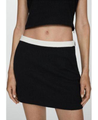 Mango Womens Contrast Waist Miniskirt Product Image