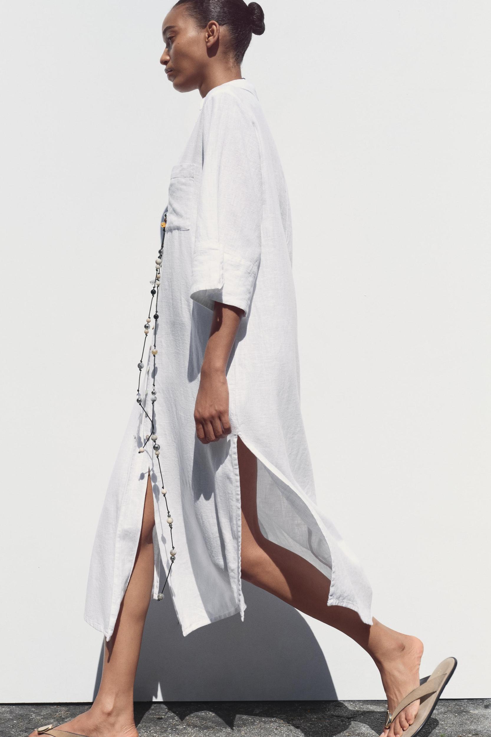 LINEN SHIRT DRESS Product Image