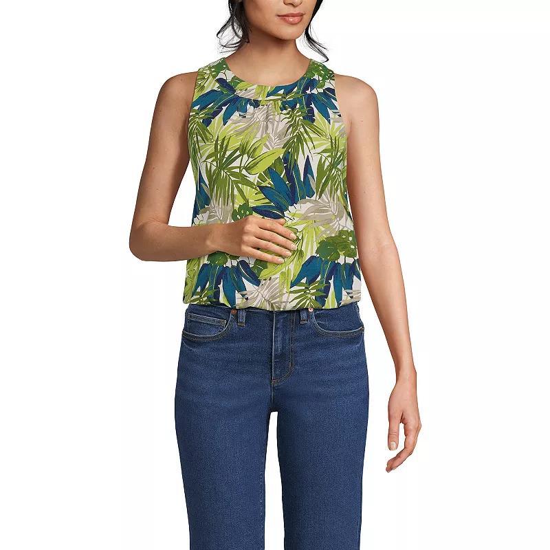 Women's Lands' End Lightweight Jersey Pleated Tank Top, Size: Small, Fresh Ivory Product Image