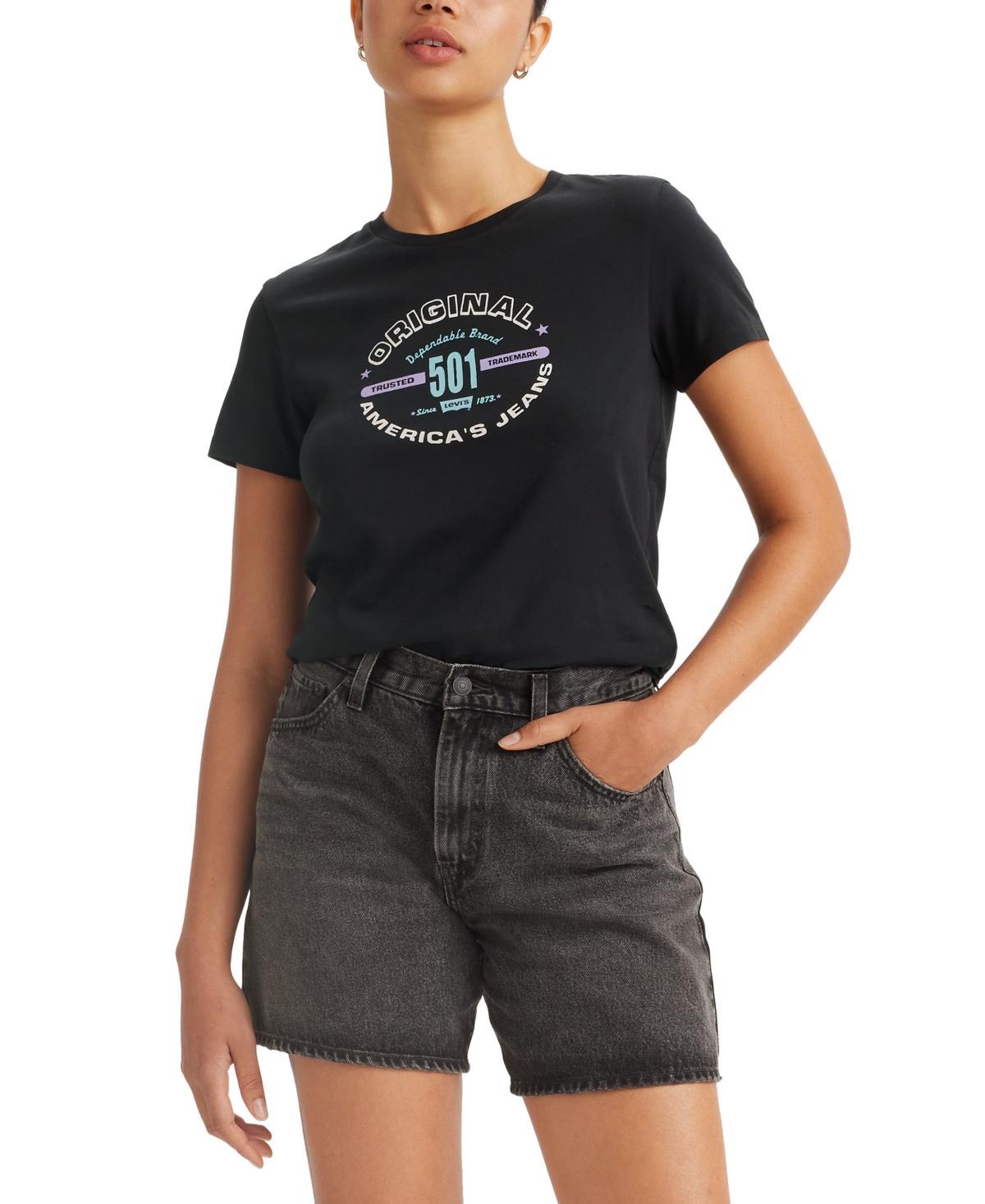 Women's Levi's® Logo Perfect Tee, Size: XS, Housemark Smokestack Product Image