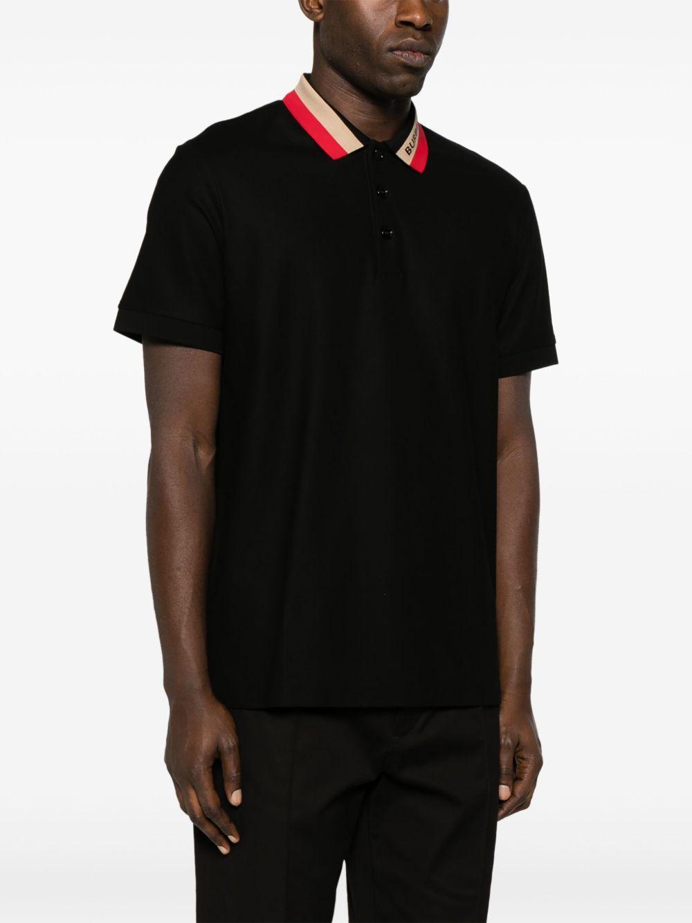 contrasting-collar cotton polo shirt Product Image