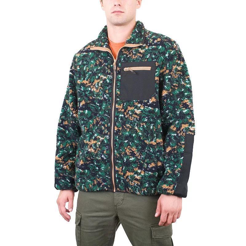 Men's Mountain and Isles Full Zip Sherpa Jacket, Size: Small, Green Speckle Product Image
