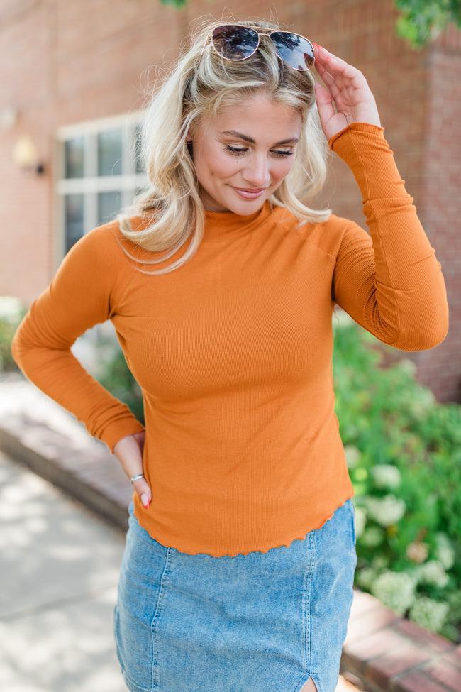 Make Your Choice Camel Ribbed Turtleneck Top FINAL SALE Product Image