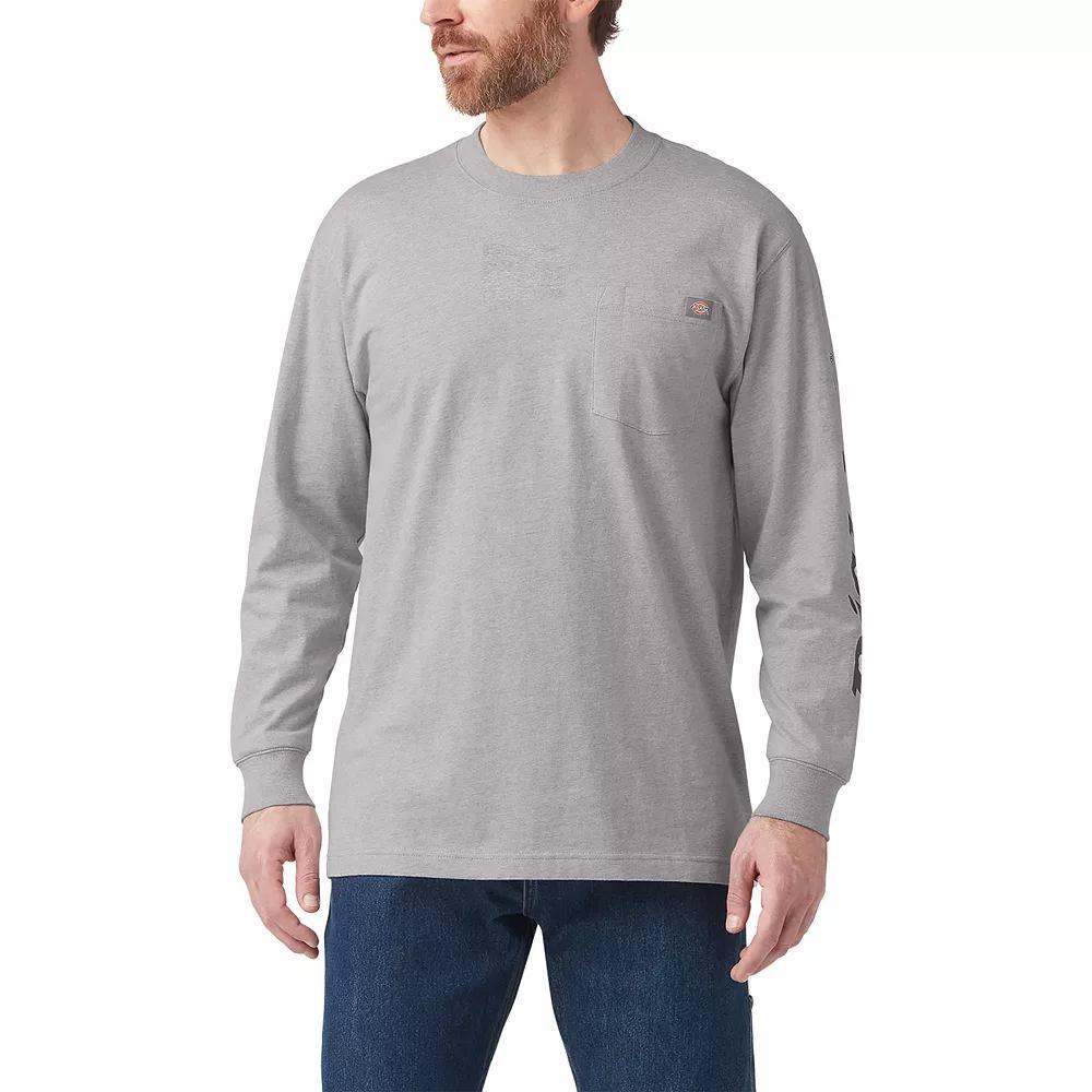 Men's Dickies Wordmark Graphic Long Sleeve Tee, Size: Small, Black Iris Product Image
