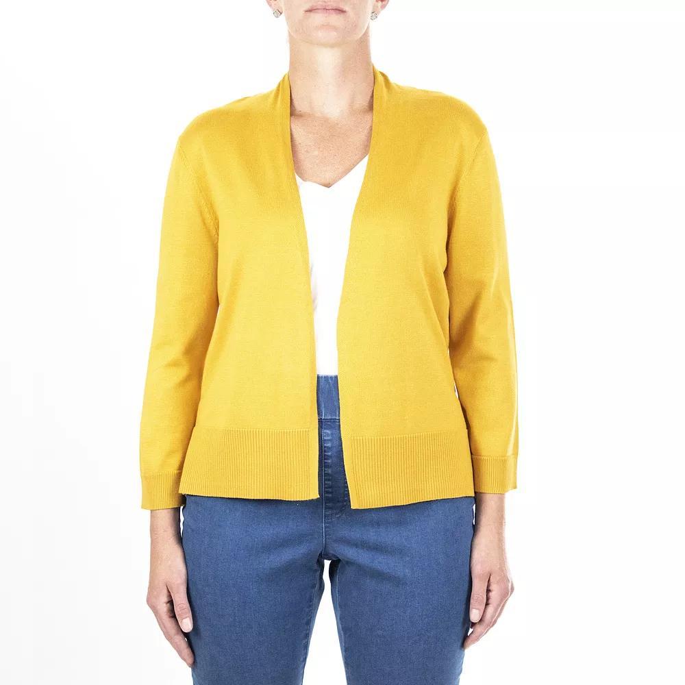 Women's Nina Leonard Classic Open-Front Bolero Cardigan, Size: Small, Harvest Gold Product Image