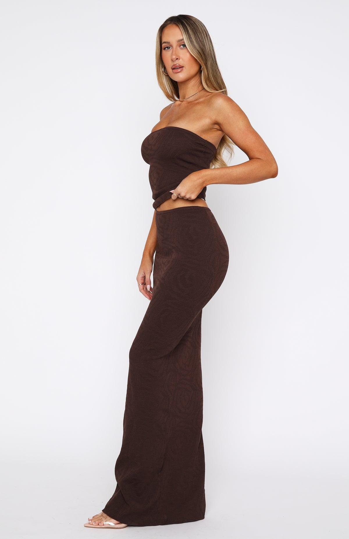 Still In Love With You Maxi Skirt Chocolate Product Image