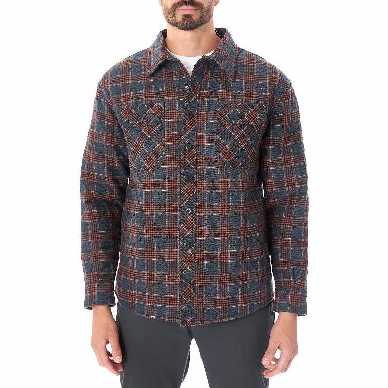 Men's Smith's Workwear Quilted Flannel Shirt Jacket, Size: XL, Red Blue Product Image