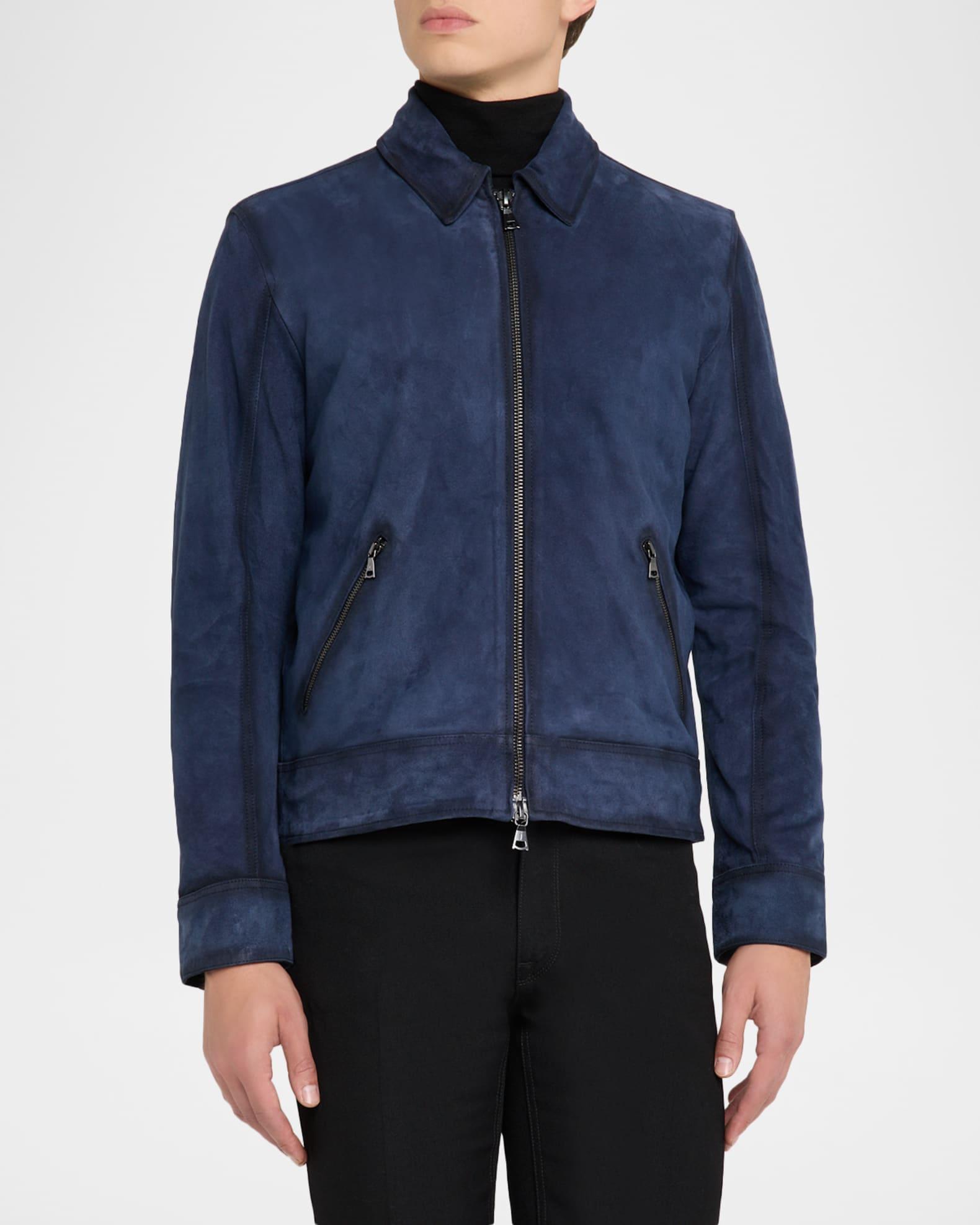 Men's Benjamin Zip Suede Jacket Product Image