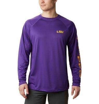 Men's Columbia Purple LSU Tigers Big & Tall Terminal Tackle Long Sleeve Omni-Shade T-Shirt, Size: 3XLT Product Image