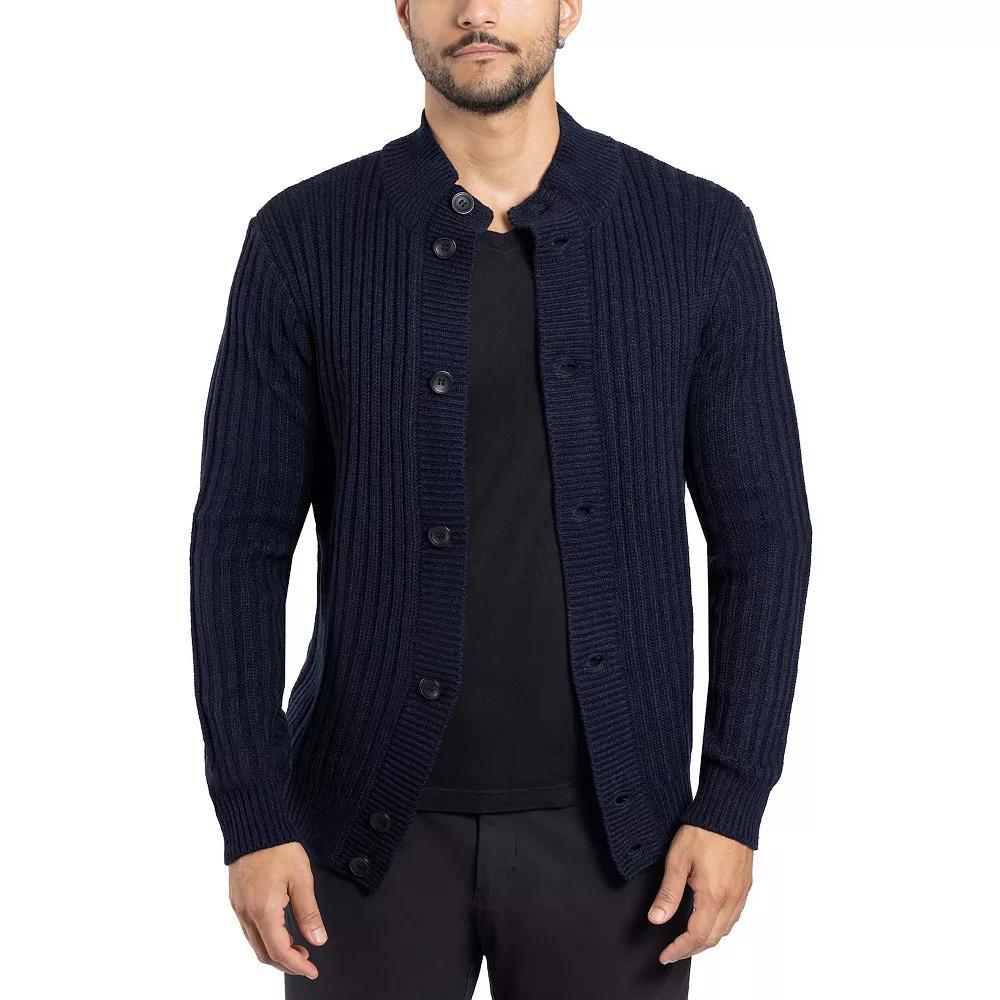 Men's Xray Stand-Collar Cardigan Sweater, Size: 3XL, Silver Grey Product Image
