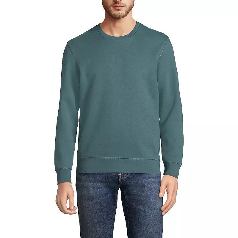 Big & Tall Lands' End Long Sleeve Serious Sweats Crewneck Sweatshirt, Men's, Size: XXL Tall, Washed Green Product Image