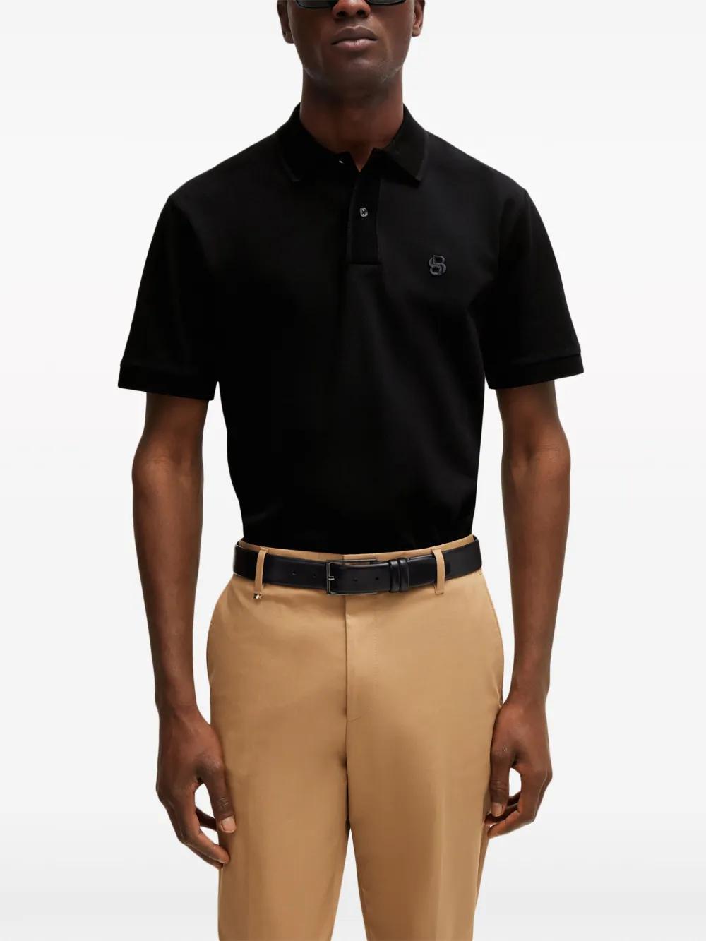 logo-embroidered cotton polo shirt  Product Image