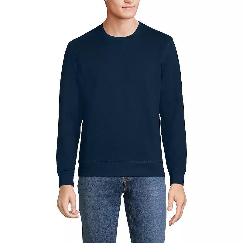 Big & Tall Lands' End Long Sleeve Serious Sweats Crewneck Sweatshirt, Men's, Size: XXL Tall, Washed Green Product Image