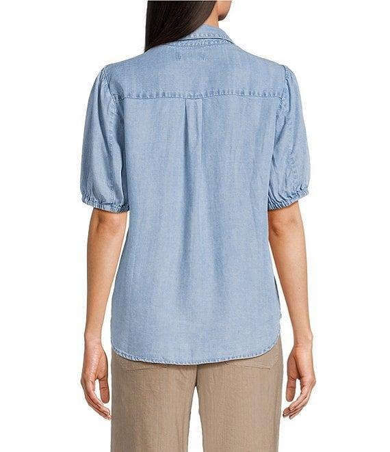 KUT from the Kloth Harriet Point Collar Short Ballon Sleeve Button Down Top Product Image