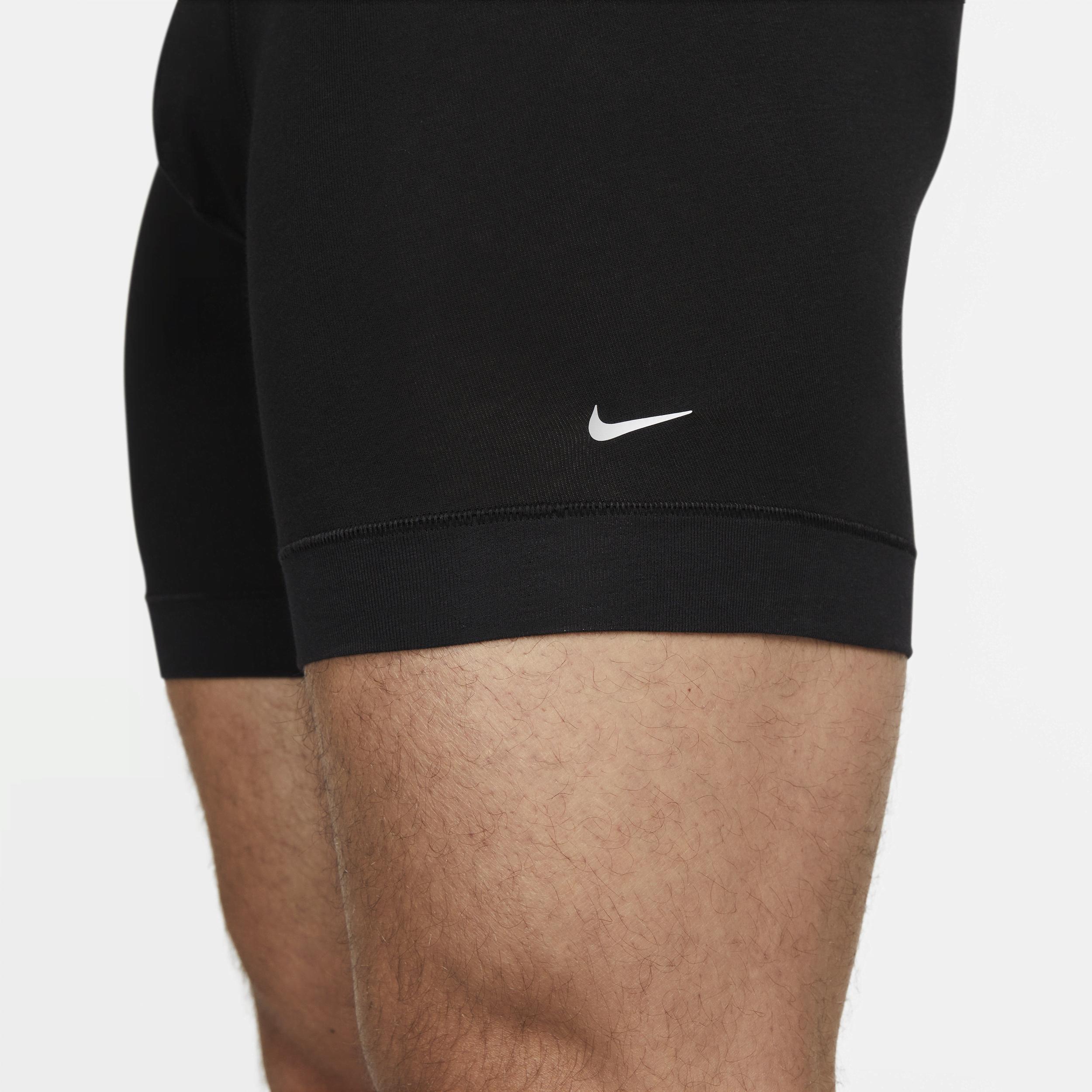 Men's Nike Dri-FIT Essential 3-pack Stretch Boxer Briefs, Size: Large, Black Orange Blue Product Image