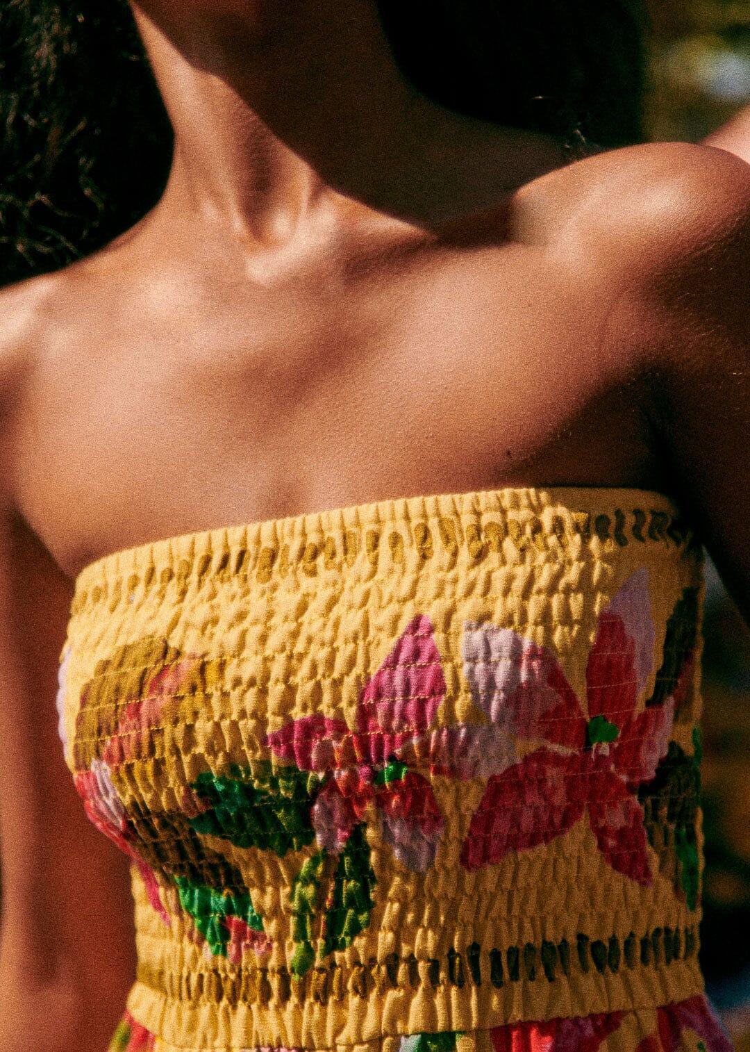 Summer Forest Yellow Olinda Short Dress, SUMMER FOREST YELLOW / XL Product Image