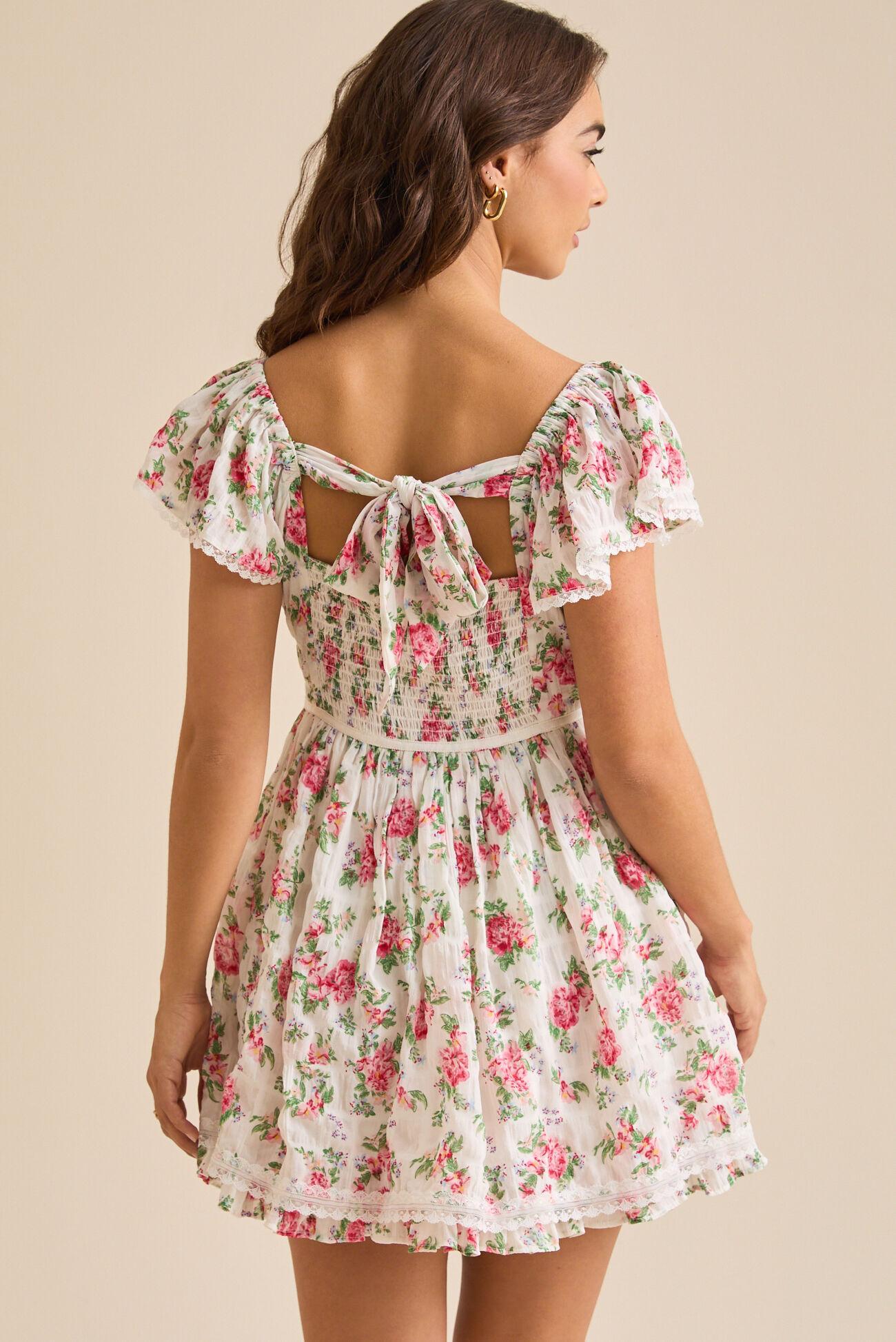 Frances Puff Sleeve Floral Mini Dress Product Image