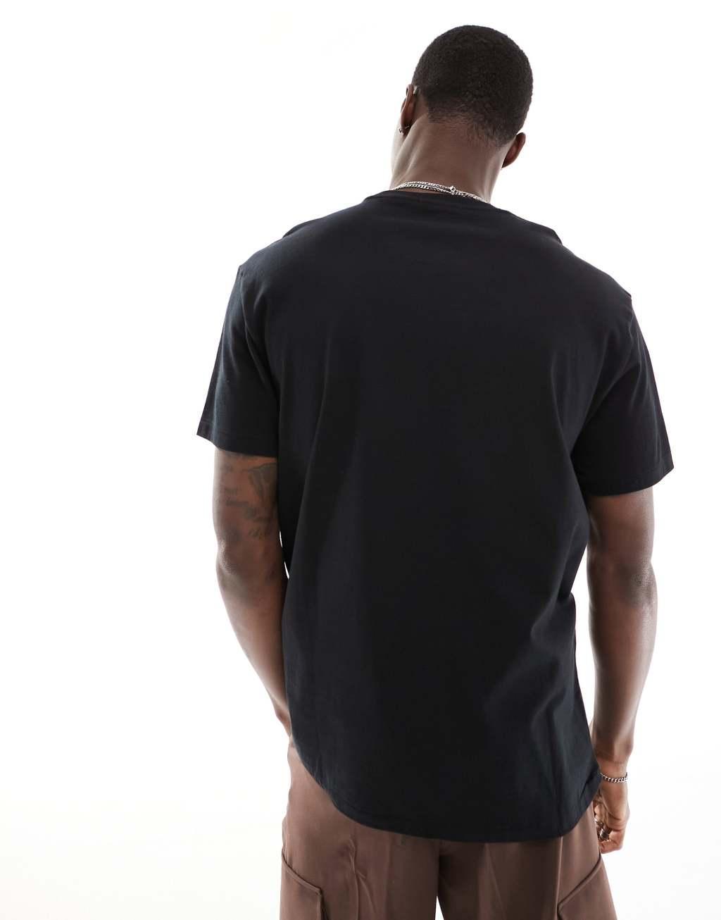 Polo Ralph Lauren central logo t-shirt classic oversized fit in black Product Image