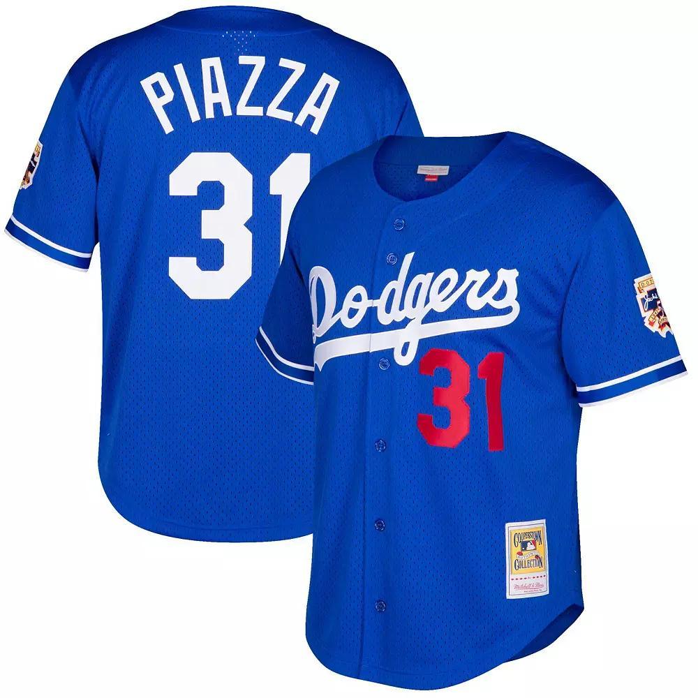 Men's Mitchell & Ness Mike Piazza Royal New York Mets Big & Tall Cooperstown Collection Mesh Batting Practice Jersey, Size: 4XB, Blue Product Image
