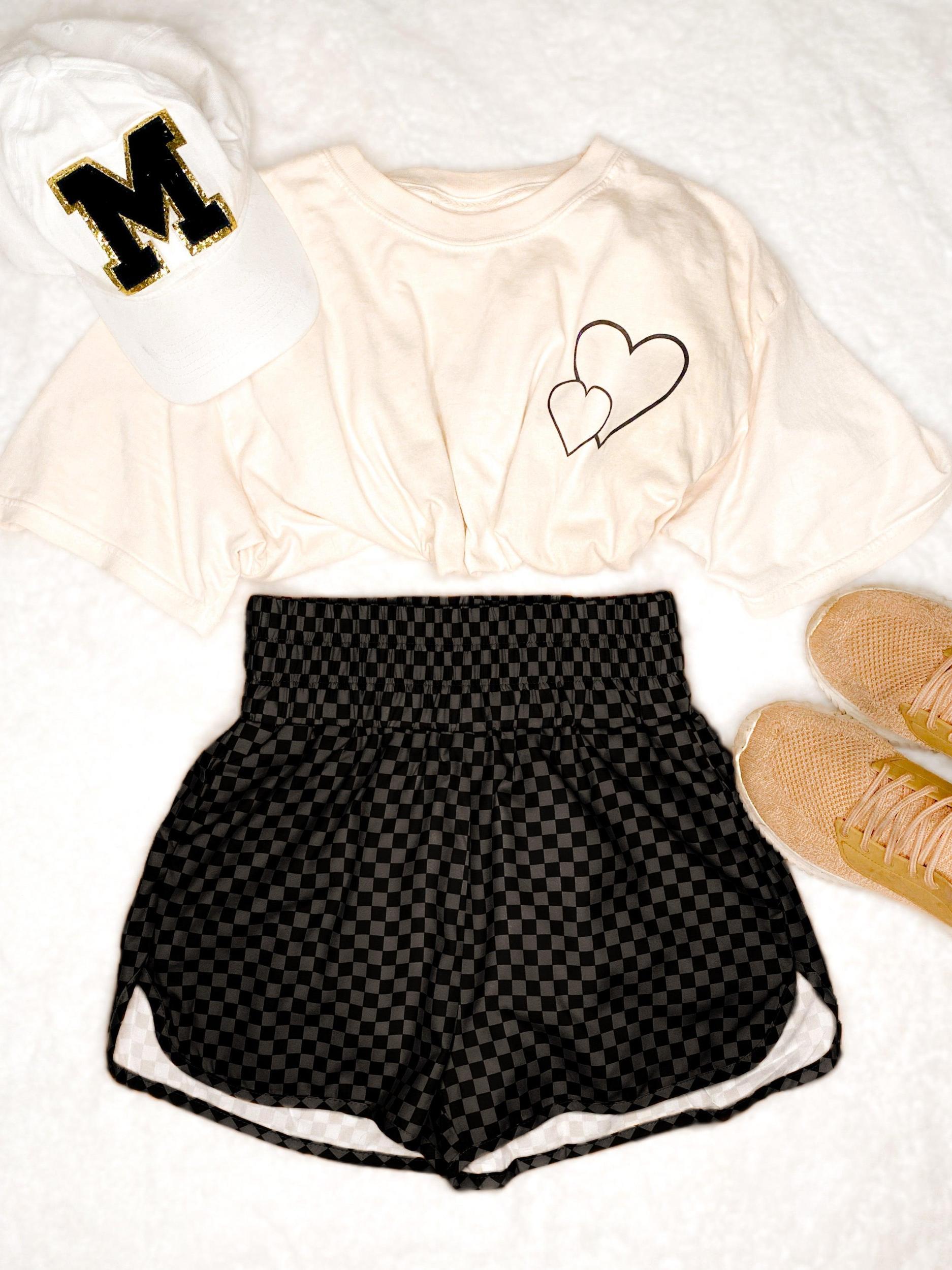 The Cheyenne Athleisure Checkered Shorts Product Image