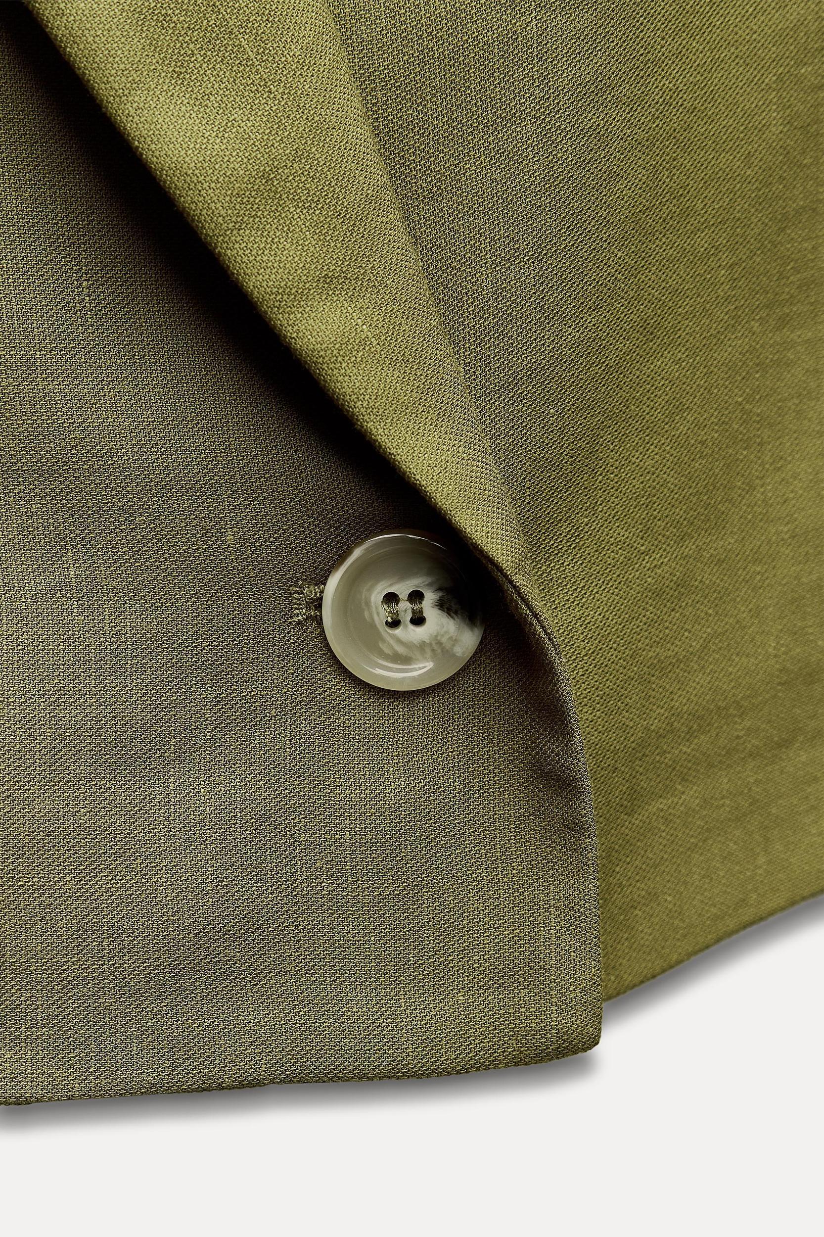 LINEN BLEND PLEATED PANTS Product Image