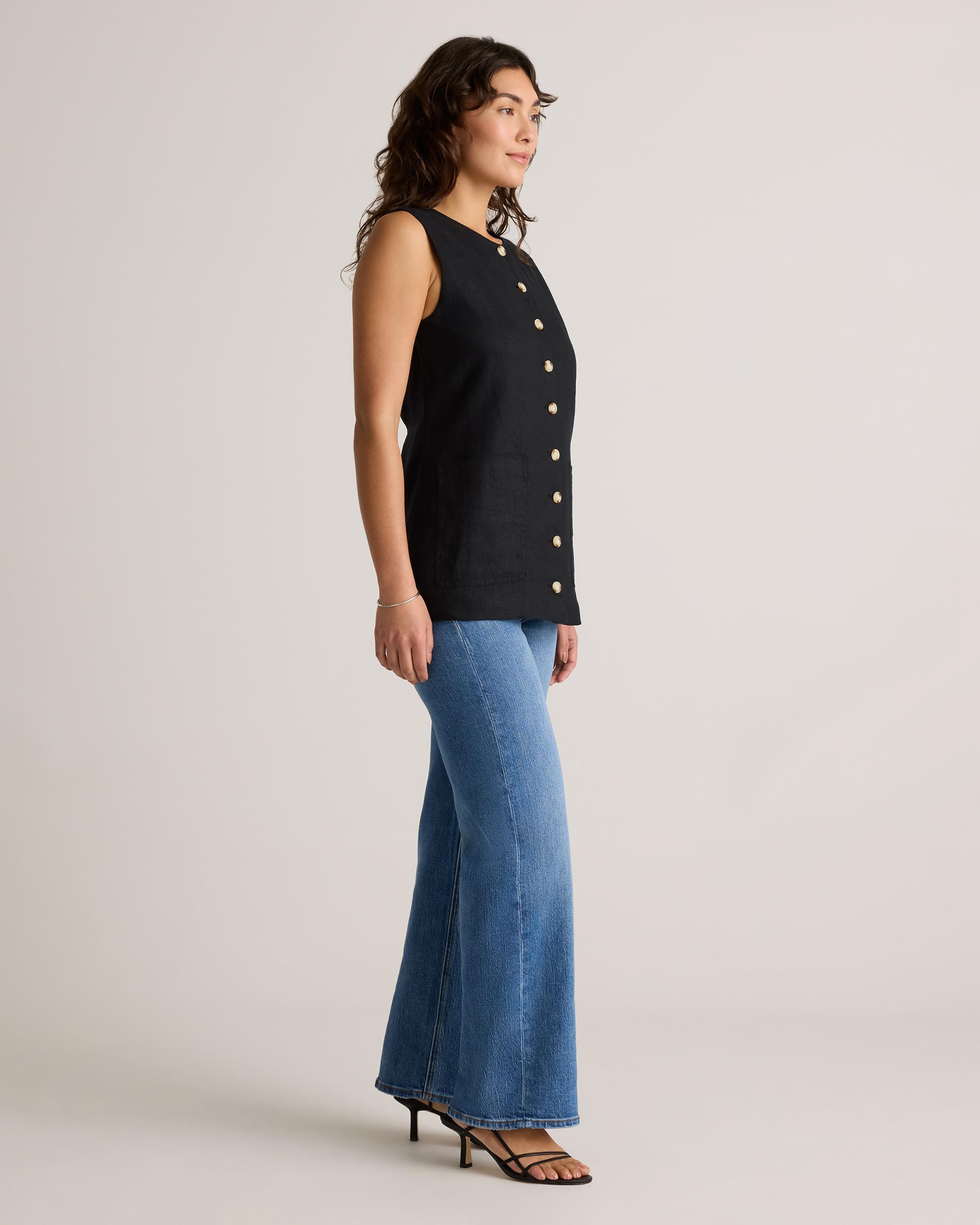 Quince | Women's 100% European Linen Longline Vest Product Image