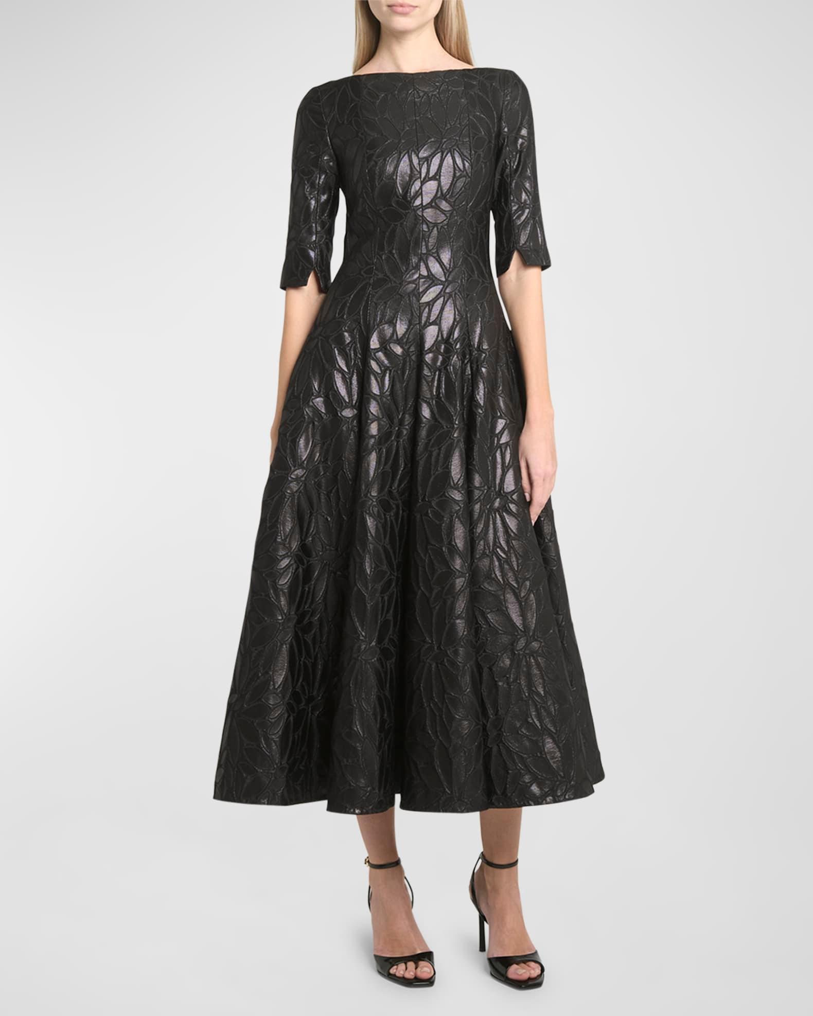 Daisy Jacquard Fit-Flare Midi Dress Product Image